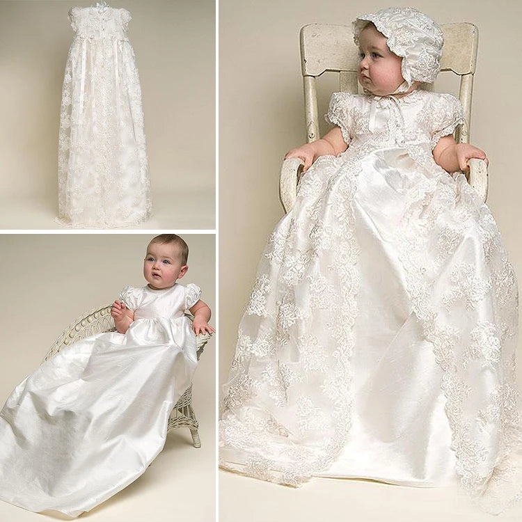 Robe de baptême Vintage pour bébé fille, vêtements pour nourrissons, fête d'anniversaire, mariage, 1er an