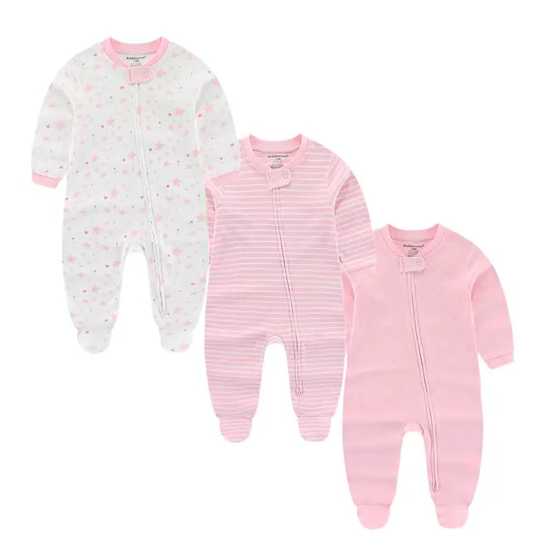 Kiddiezoom – Combinaison unisexe pour bébé garçon, 3 pièces/lot, automne-hiver, 100% coton