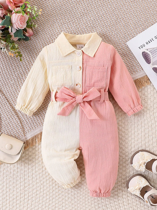 Combinaison color block bébé fille 0-18 mois