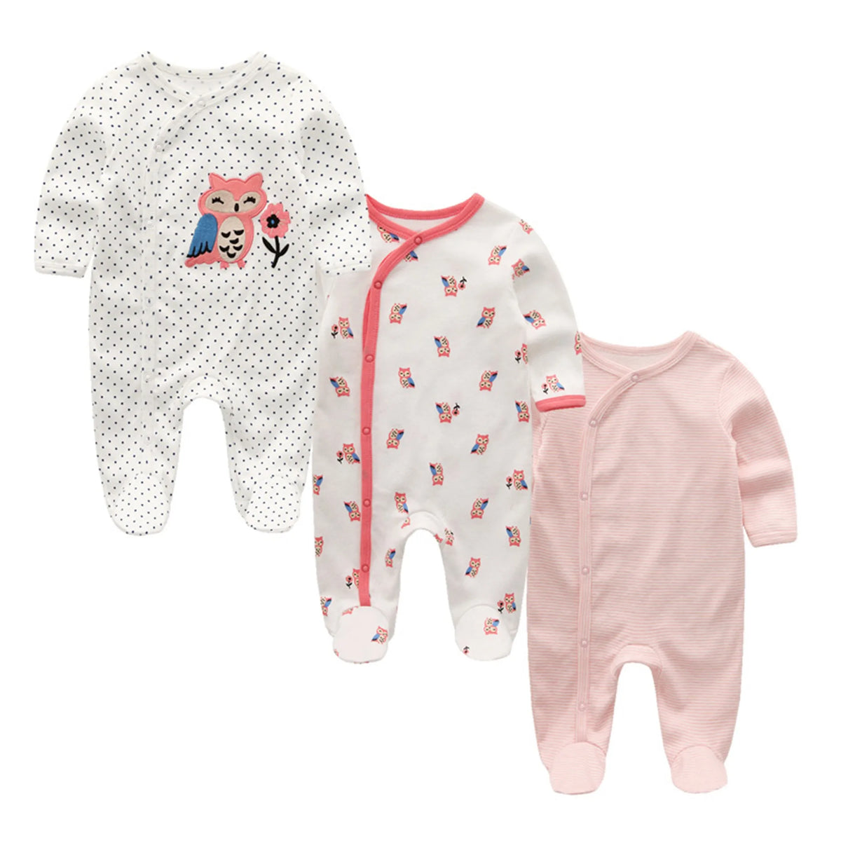 Kiddiezoom – Combinaison unisexe pour bébé garçon, 3 pièces/lot, automne-hiver, 100% coton
