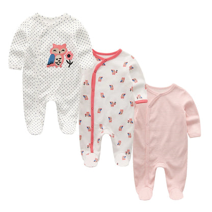 Kiddiezoom – Combinaison unisexe pour bébé garçon, 3 pièces/lot, automne-hiver, 100% coton