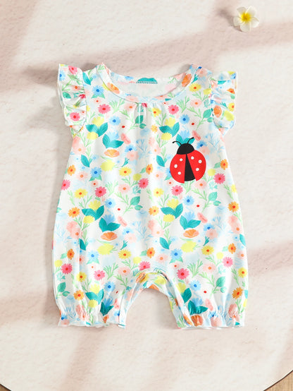 Combinaison été bébé fille - Imprimé floral