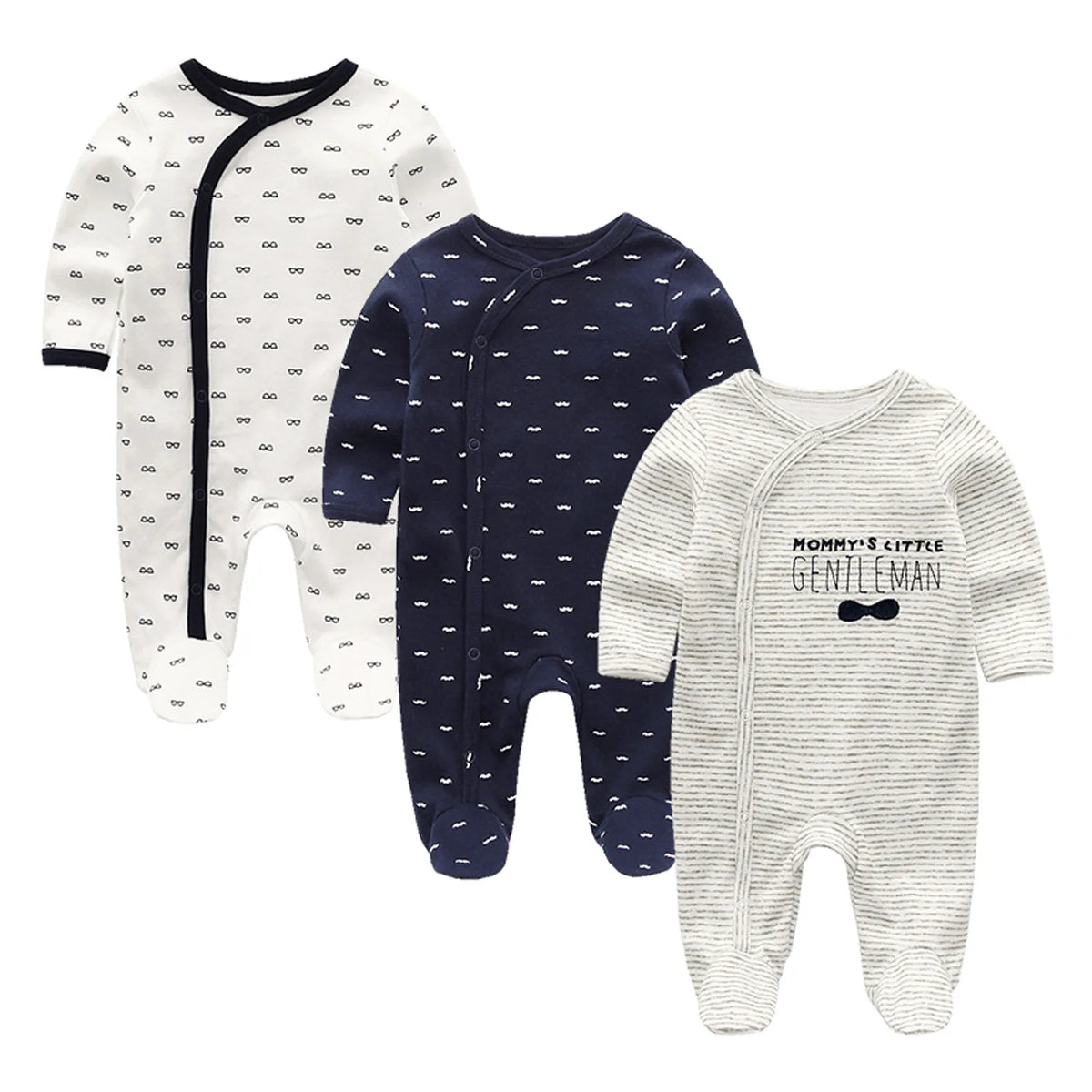 Kiddiezoom – Combinaison unisexe pour bébé garçon, 3 pièces/lot, automne-hiver, 100% coton