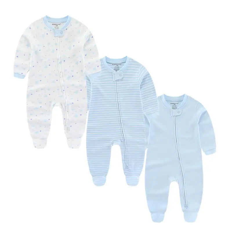 Kiddiezoom – Combinaison unisexe pour bébé garçon, 3 pièces/lot, automne-hiver, 100% coton