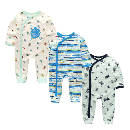 Kiddiezoom – Combinaison unisexe pour bébé garçon, 3 pièces/lot, automne-hiver, 100% coton