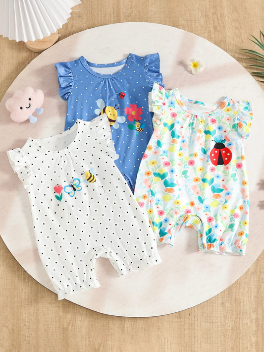 Combinaison été bébé fille - Imprimé floral