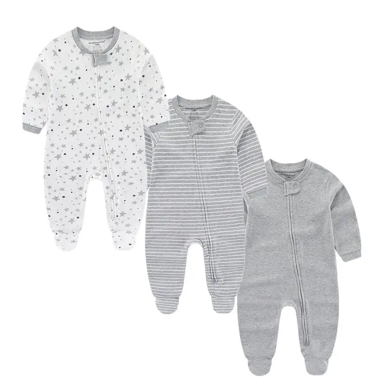 Kiddiezoom – Combinaison unisexe pour bébé garçon, 3 pièces/lot, automne-hiver, 100% coton