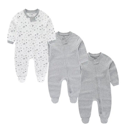 Kiddiezoom – Combinaison unisexe pour bébé garçon, 3 pièces/lot, automne-hiver, 100% coton