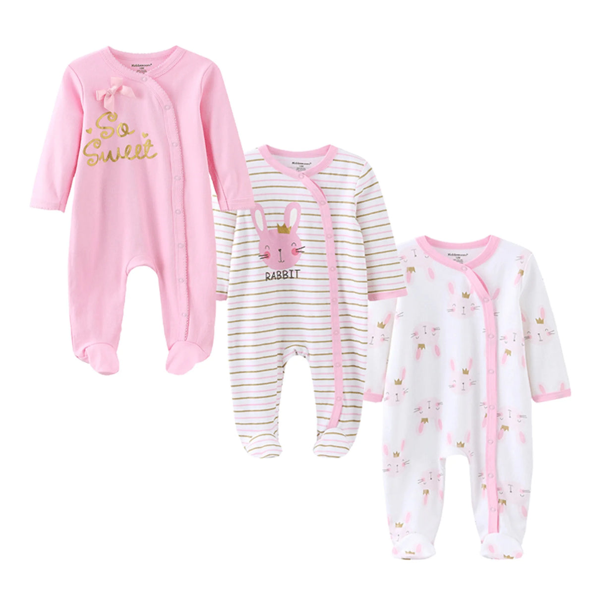 Kiddiezoom – Combinaison unisexe pour bébé garçon, 3 pièces/lot, automne-hiver, 100% coton