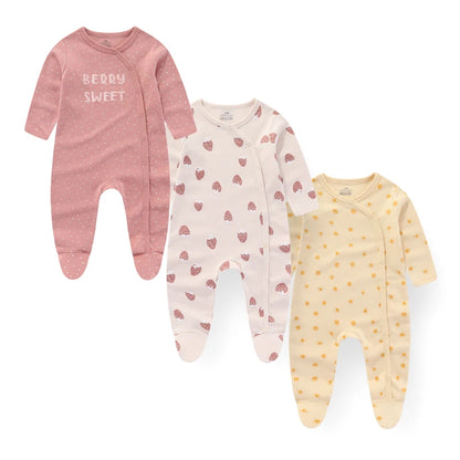 Kiddiezoom – Combinaison unisexe pour bébé garçon, 3 pièces/lot, automne-hiver, 100% coton