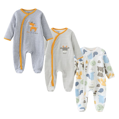 Kiddiezoom – Combinaison unisexe pour bébé garçon, 3 pièces/lot, automne-hiver, 100% coton