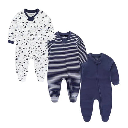 Kiddiezoom – Combinaison unisexe pour bébé garçon, 3 pièces/lot, automne-hiver, 100% coton