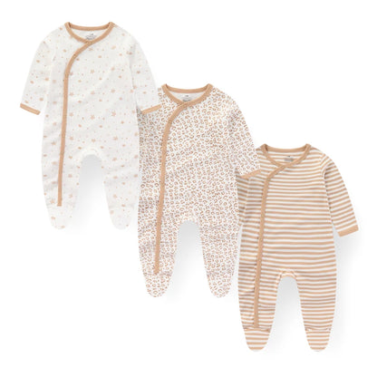 Kiddiezoom – Combinaison unisexe pour bébé fille, 3 pièces/lot, automne-hiver, 100% coton