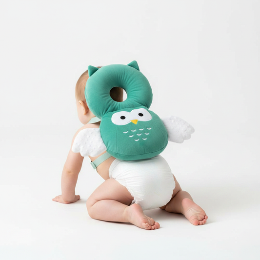 Coussin anti-chute bébé hibou vert