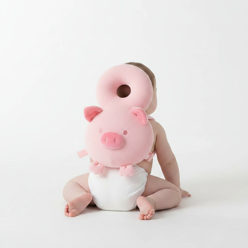 Coussin anti-chute bébé cochon rose